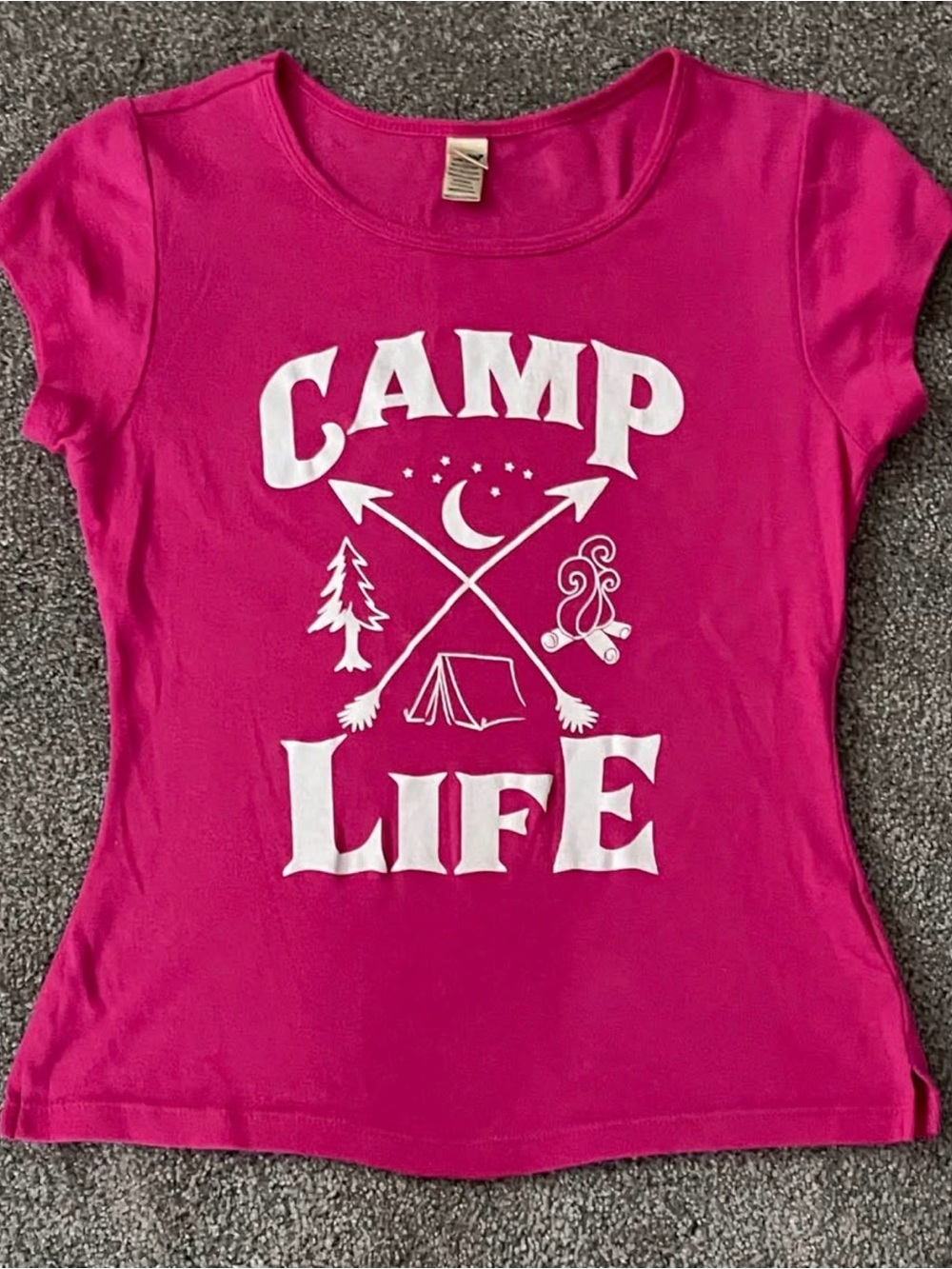 Kavio Hot Pink 'Camp Life' Short Sleeve Tee Medium